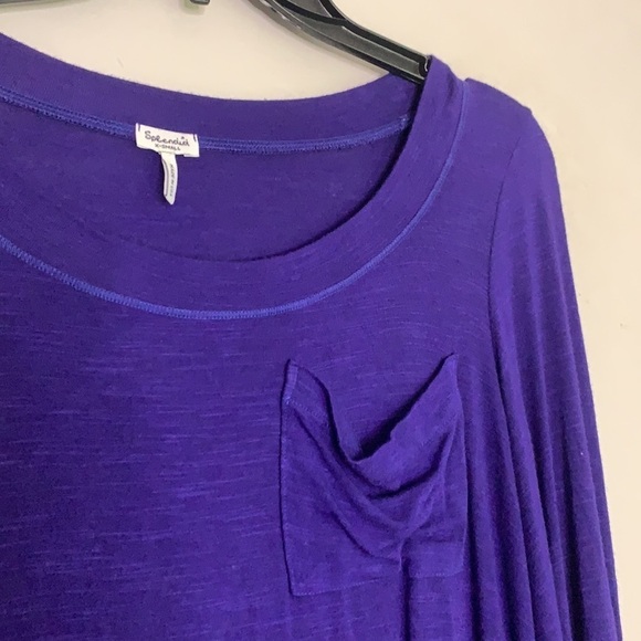 Splendid tab sleeve everyday bounce knit t-shirt purple violet basic xs - Picture 3 of 7